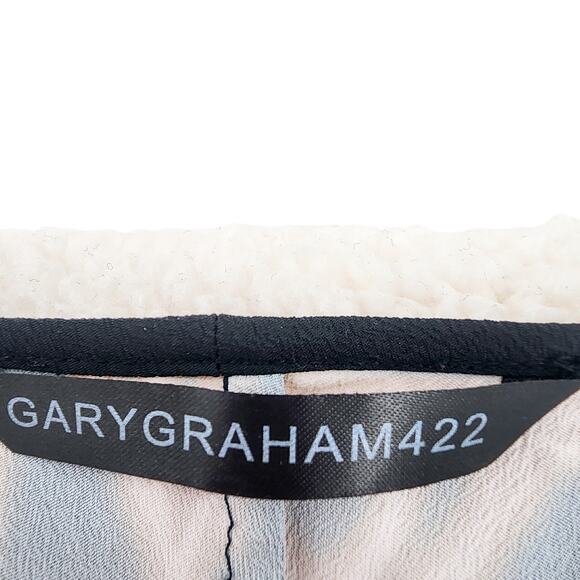 Gary Graham 422 Cocoon Top Short Sleeves Blouse Scoop Neck Black Floral Small - Picture 7 of 9